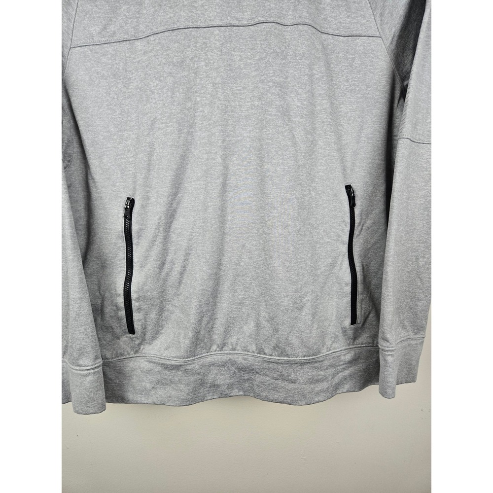 American Eagle Mens Gray Activewear Hoodie Sweatshirt Zip Pockets Small AE Logo - Picture 3 of 13
